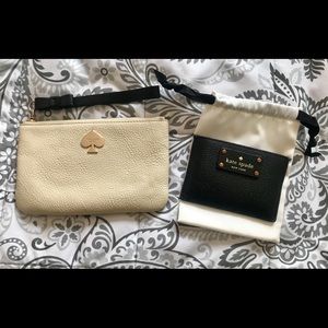 Kate Spade White Wristlet and Black Wallet